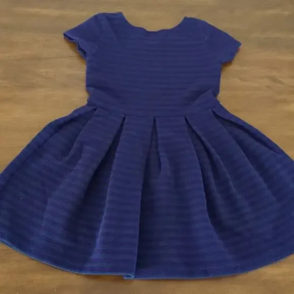 Polo Ralph LaurenGirls Striped Purple Grey Pleated short sleeve dress size S 7